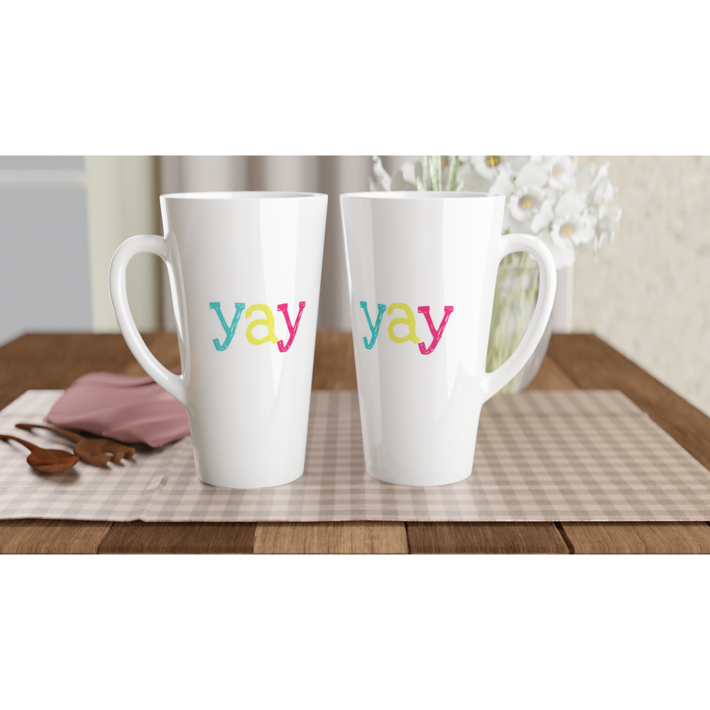 Fun Yay White 17oz Ceramic Mug