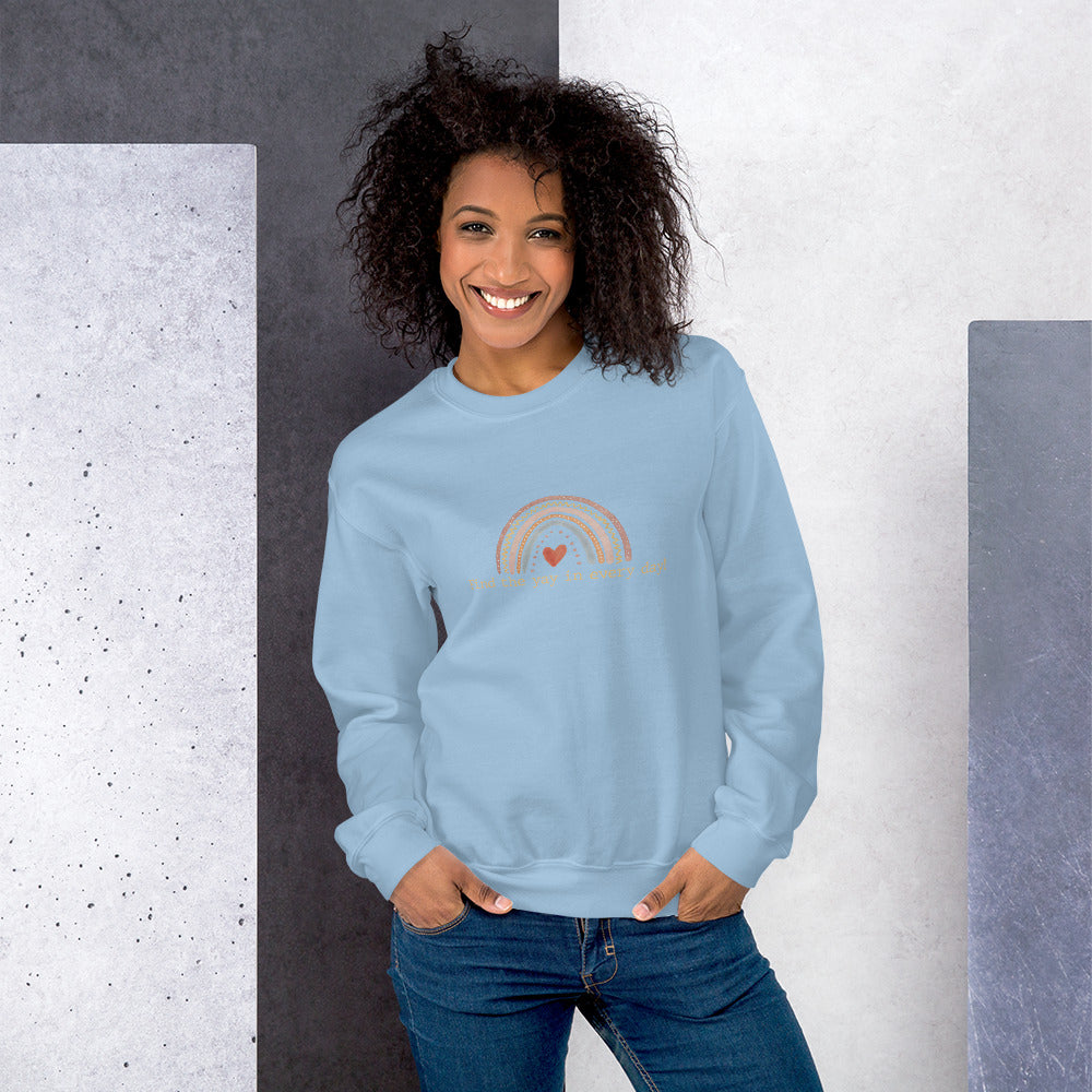 Rainbow Find the Yay in Every Day Sweatshirt, Boho Theme