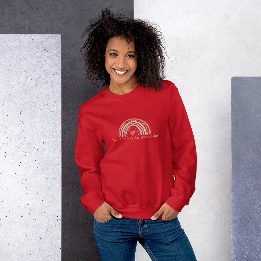 Rainbow Find the Yay in Every Day Sweatshirt, Boho Theme