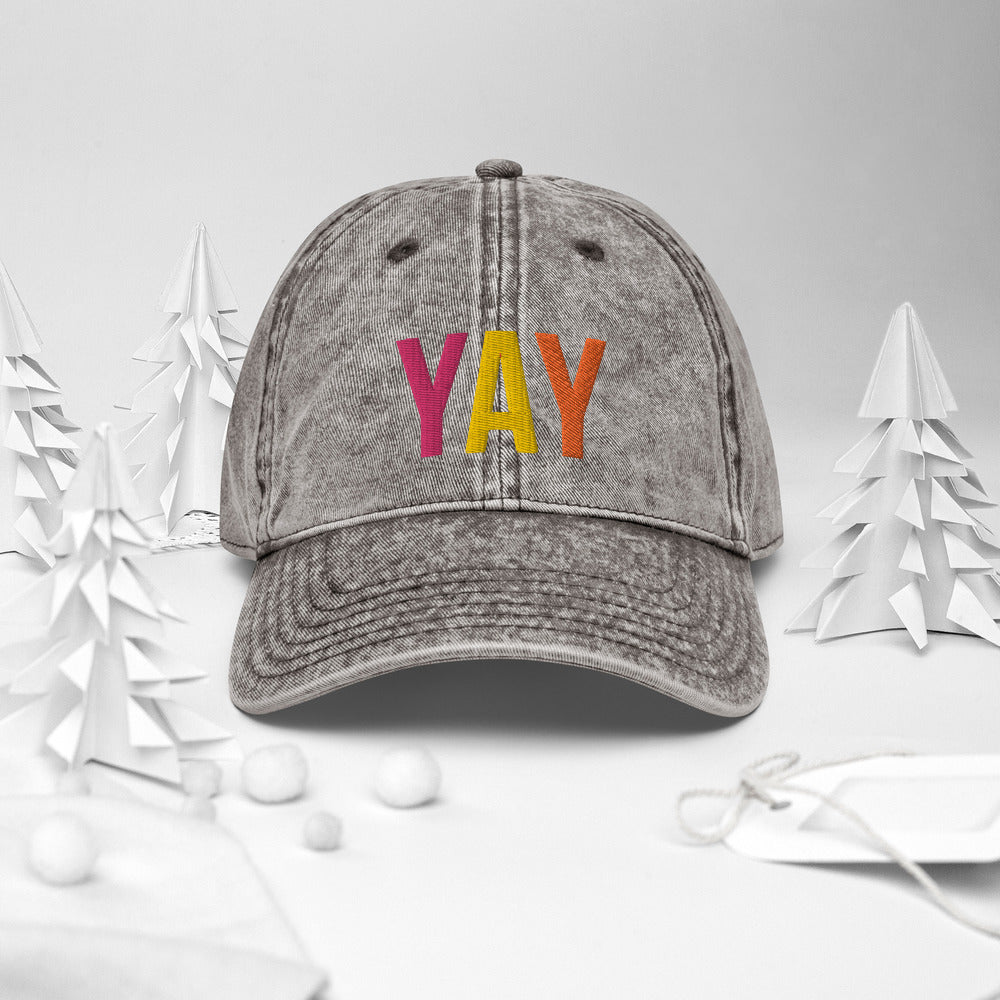 Yay Distressed Vintage Cotton Twill Cap