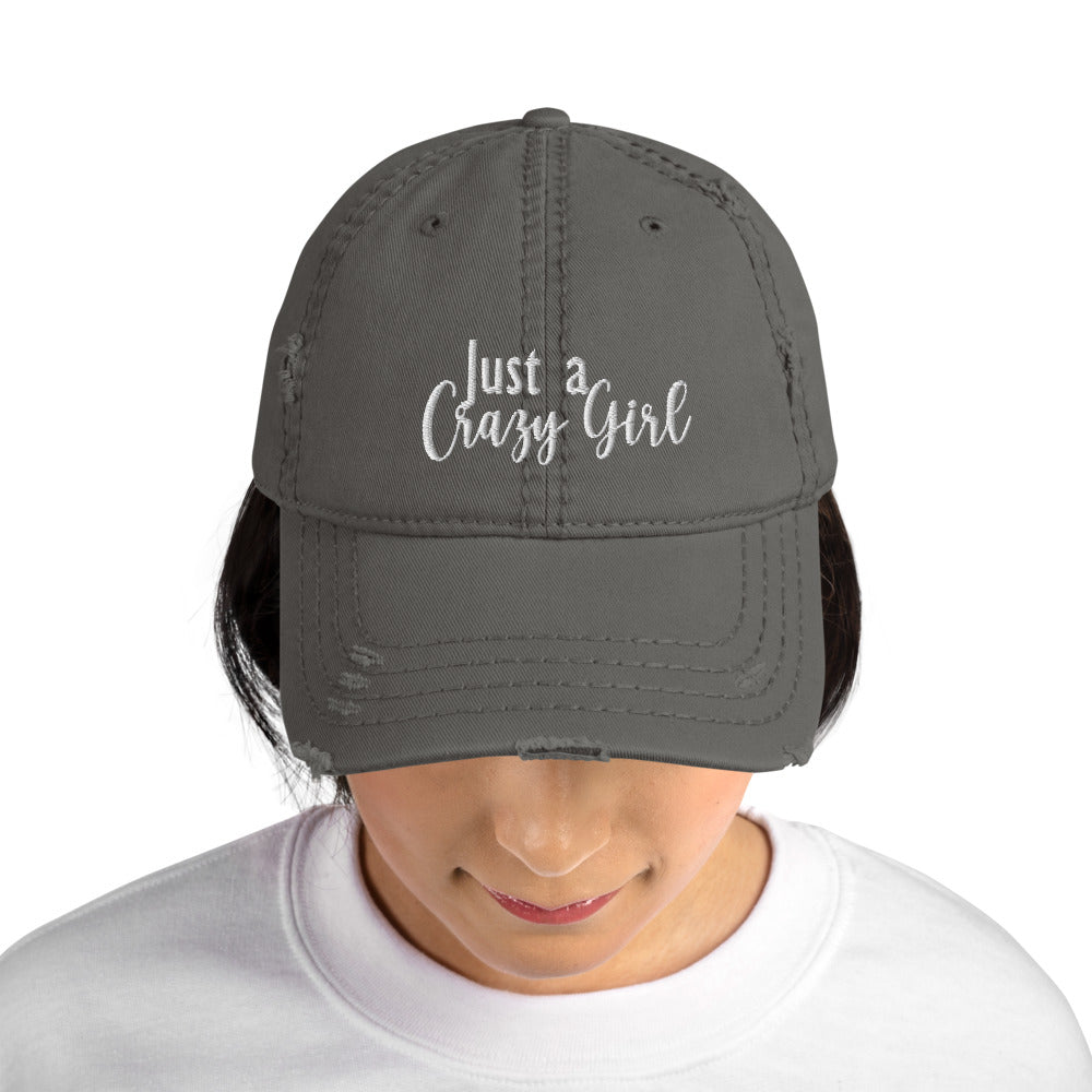 Just a Crazy Girl Distressed (and Awesome) Hat