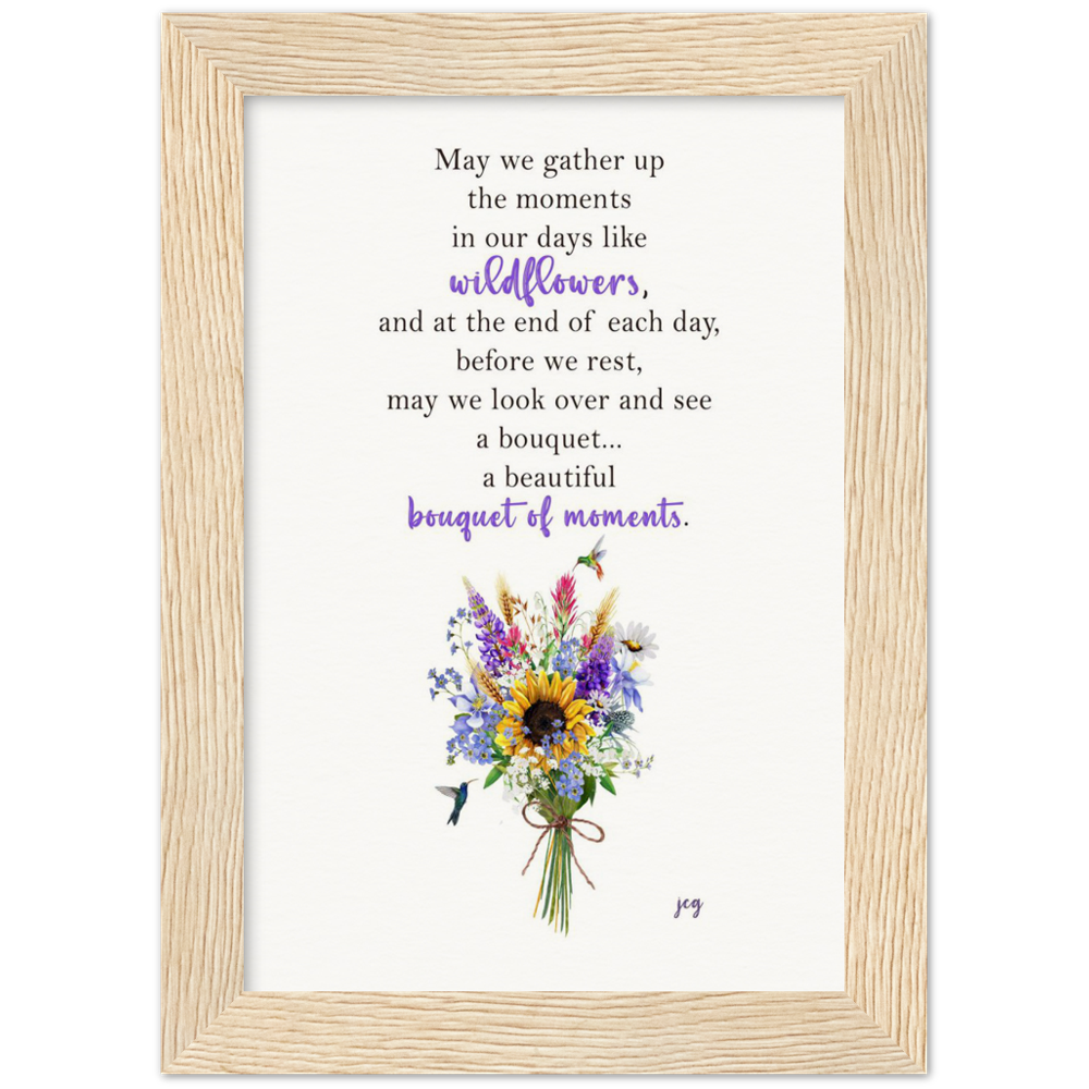 Bouquet of Moments Archival Matte Paper Wooden Framed Poster