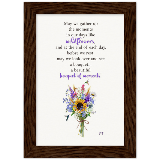 Bouquet of Moments Archival Matte Paper Wooden Framed Poster