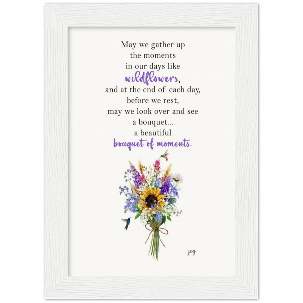 Bouquet of Moments Archival Matte Paper Wooden Framed Poster