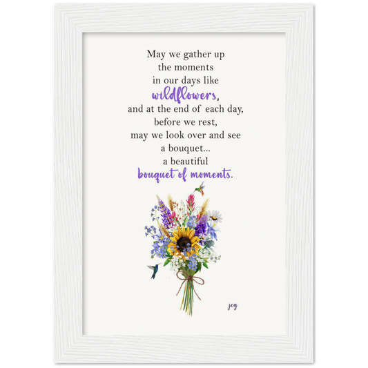 Bouquet of Moments Archival Matte Paper Wooden Framed Poster