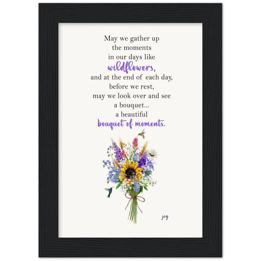 Bouquet of Moments Archival Matte Paper Wooden Framed Poster