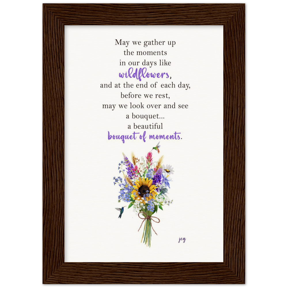 Bouquet of Moments Archival Matte Paper Wooden Framed Poster