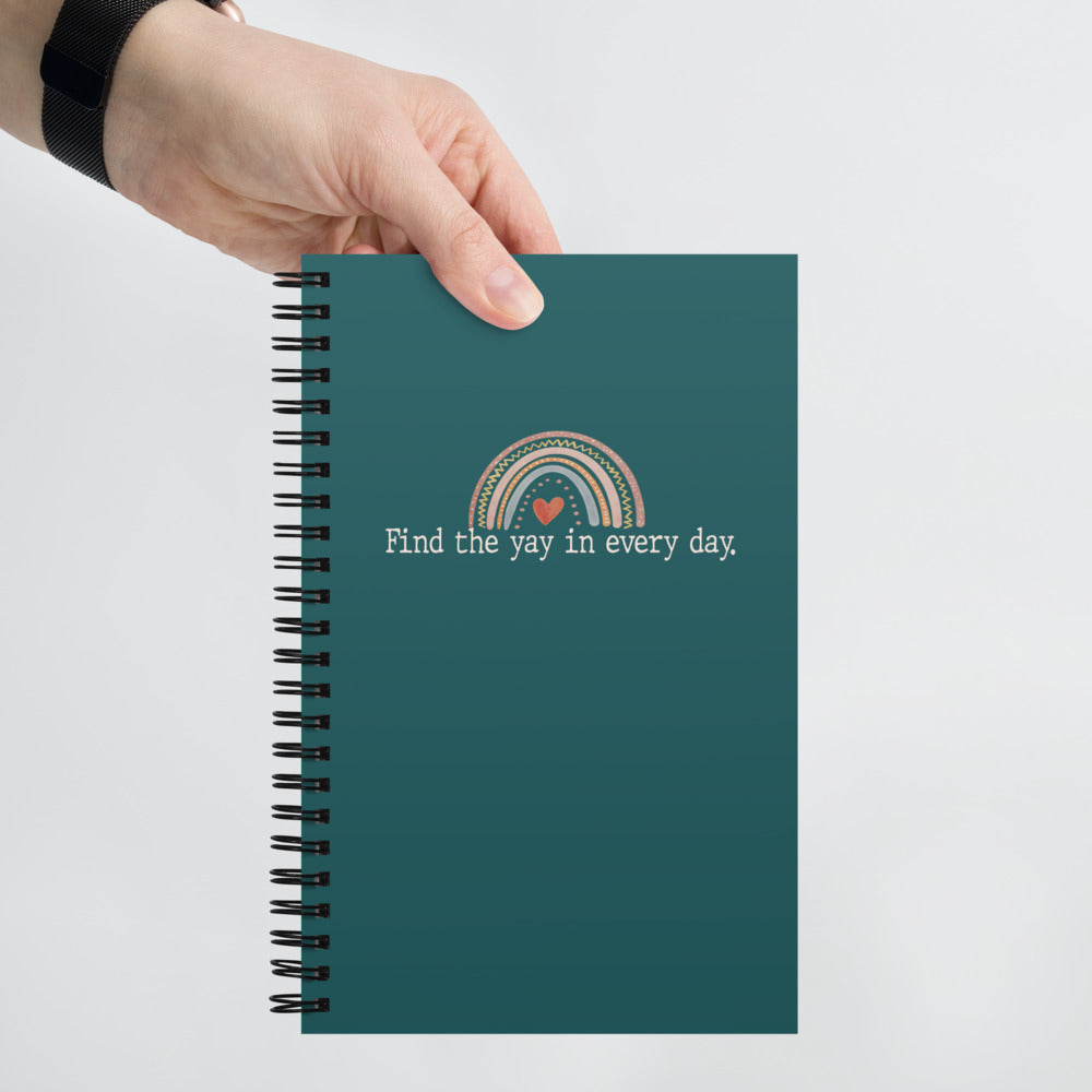 Find the Yay in Every Day Boho Dot Grid Spiral Notebook