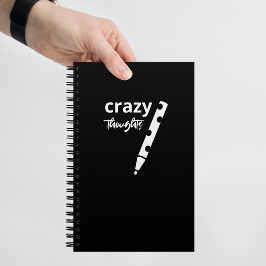 Crazy Thoughts Spiral Dot Grid Notebook