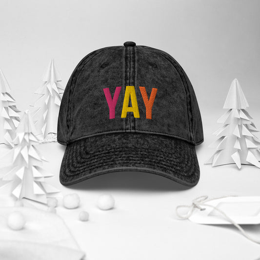 Yay Distressed Vintage Cotton Twill Cap