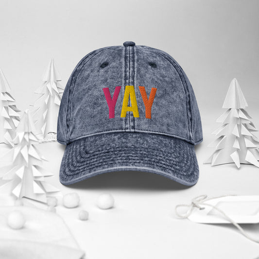 Yay Distressed Vintage Cotton Twill Cap